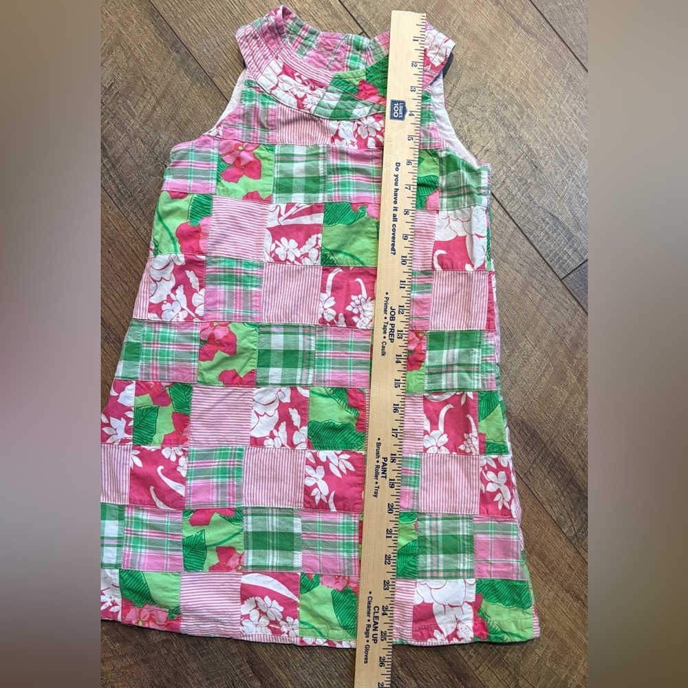 Savannah Girls Patchwork Dress Size 7 Pink Green Floral Easter Spring Cotton - Picture 7 of 11